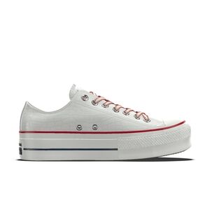 Converse White Patent Leather Platform Sneakers
